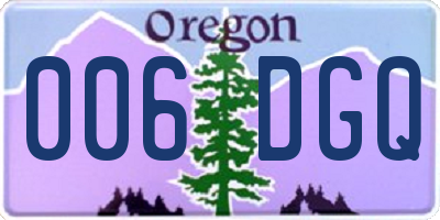 OR license plate 006DGQ