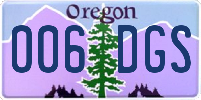 OR license plate 006DGS