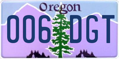 OR license plate 006DGT