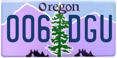 OR license plate 006DGU