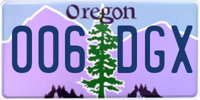 OR license plate 006DGX