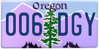 OR license plate 006DGY