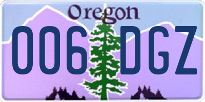 OR license plate 006DGZ