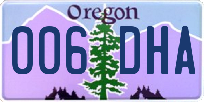 OR license plate 006DHA