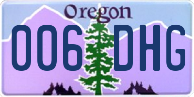 OR license plate 006DHG