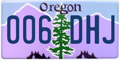 OR license plate 006DHJ