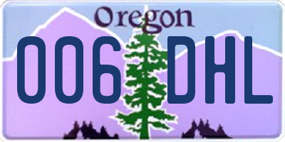 OR license plate 006DHL