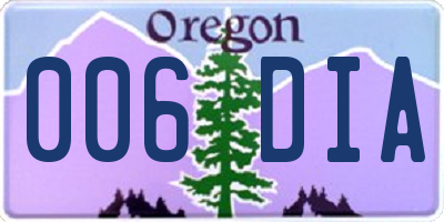 OR license plate 006DIA