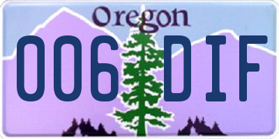 OR license plate 006DIF