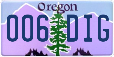OR license plate 006DIG