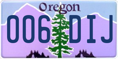 OR license plate 006DIJ