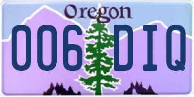 OR license plate 006DIQ