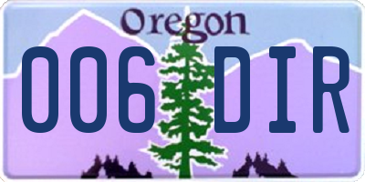OR license plate 006DIR