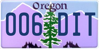 OR license plate 006DIT