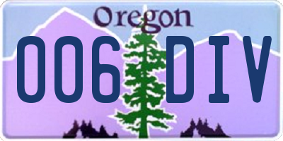 OR license plate 006DIV