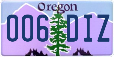 OR license plate 006DIZ