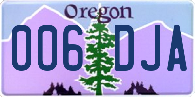 OR license plate 006DJA