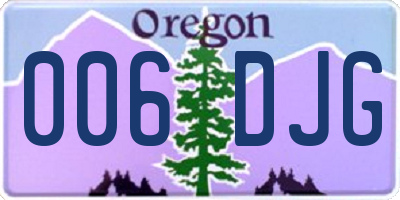 OR license plate 006DJG