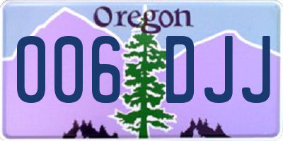 OR license plate 006DJJ
