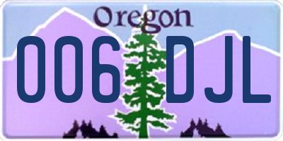 OR license plate 006DJL