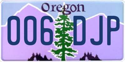 OR license plate 006DJP