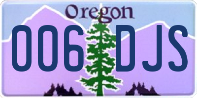 OR license plate 006DJS