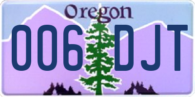 OR license plate 006DJT