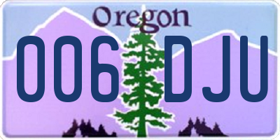 OR license plate 006DJU