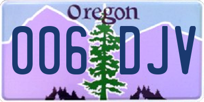 OR license plate 006DJV