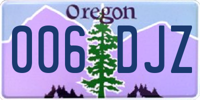 OR license plate 006DJZ