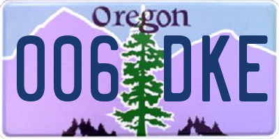 OR license plate 006DKE