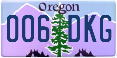 OR license plate 006DKG