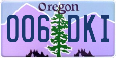 OR license plate 006DKI
