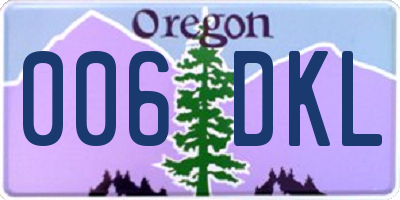 OR license plate 006DKL
