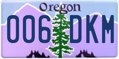 OR license plate 006DKM