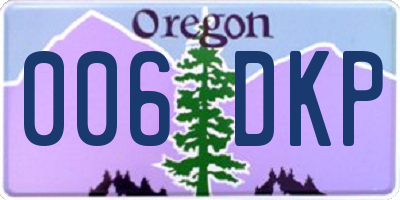 OR license plate 006DKP