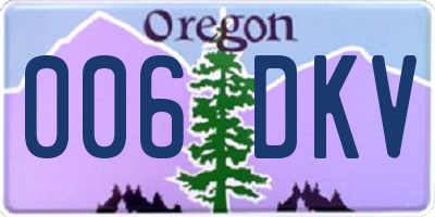 OR license plate 006DKV