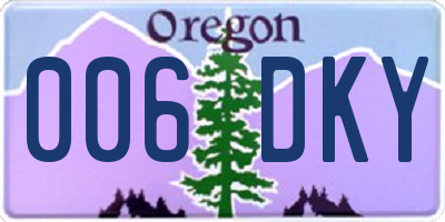 OR license plate 006DKY