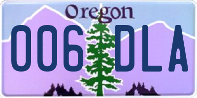 OR license plate 006DLA