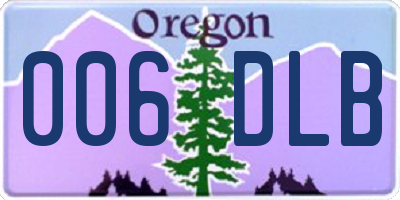 OR license plate 006DLB