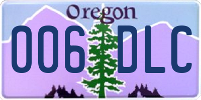 OR license plate 006DLC