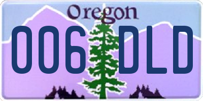 OR license plate 006DLD