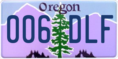 OR license plate 006DLF