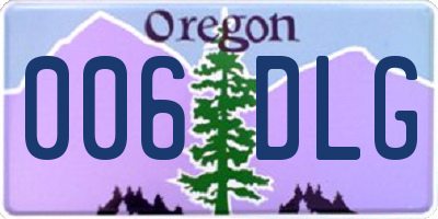 OR license plate 006DLG