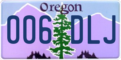OR license plate 006DLJ