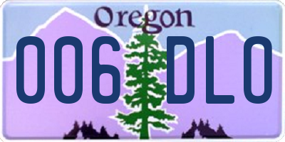 OR license plate 006DLO