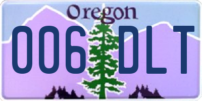 OR license plate 006DLT