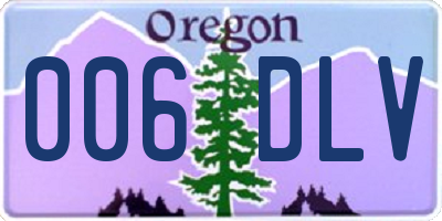 OR license plate 006DLV