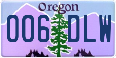 OR license plate 006DLW