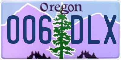 OR license plate 006DLX